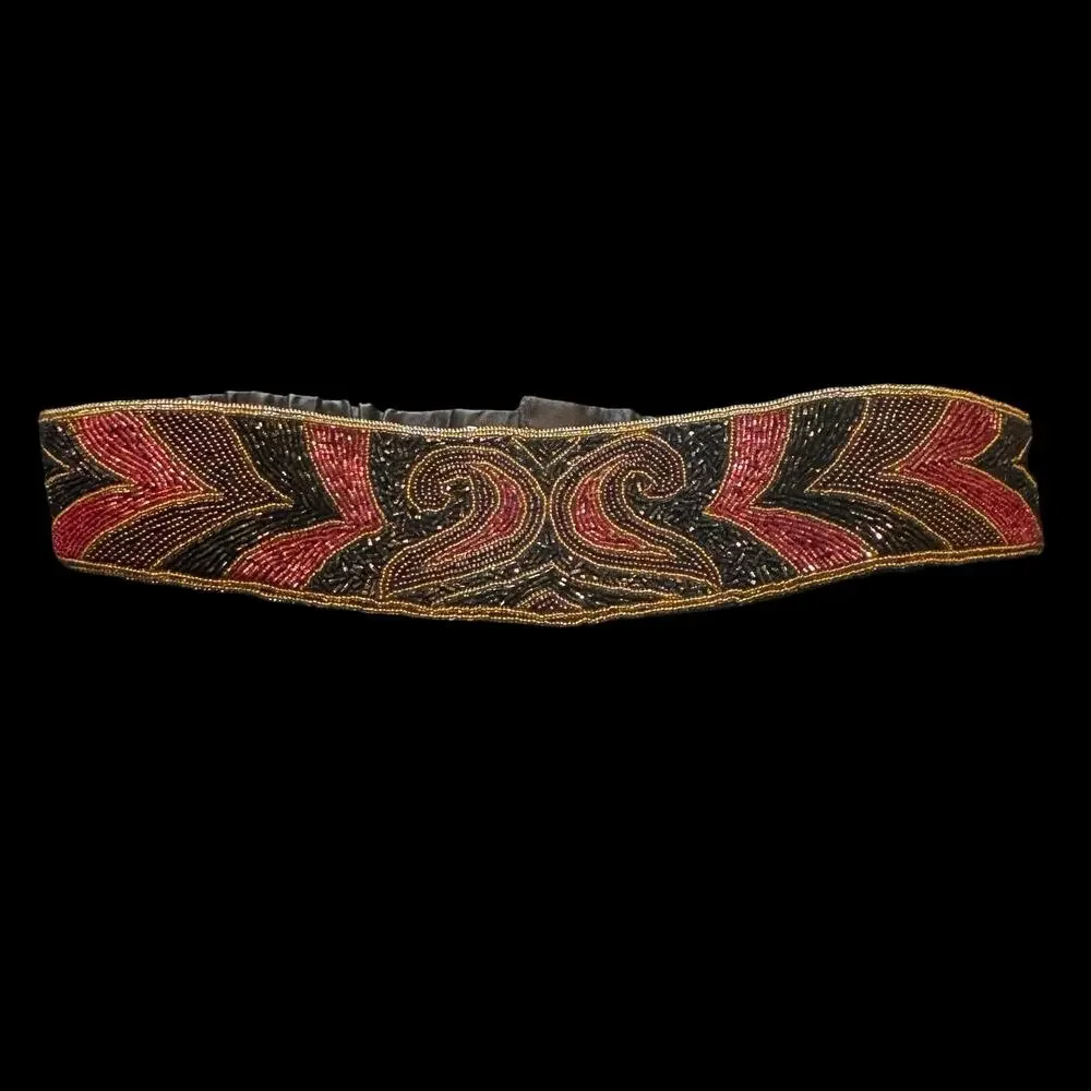 Vtg Alexon Mid Century Style Beaded Statement Waist Belt